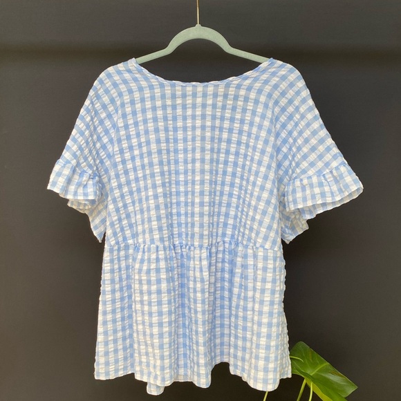 Blue gingham top - Picture 2 of 4